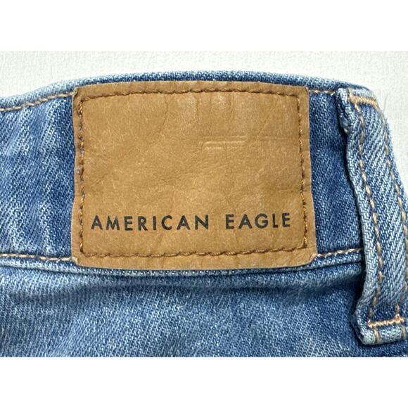 American Eagle Women's Super High Rise Baggy Wide Leg Blue Jeans - 000 (24x29.5) - Picture 3 of 6